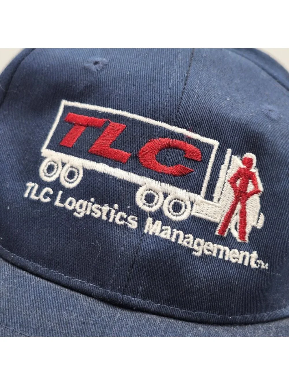 TLC Logistics Management Port Company Embroidered Navy Blue Cotton Hat Hook Loop